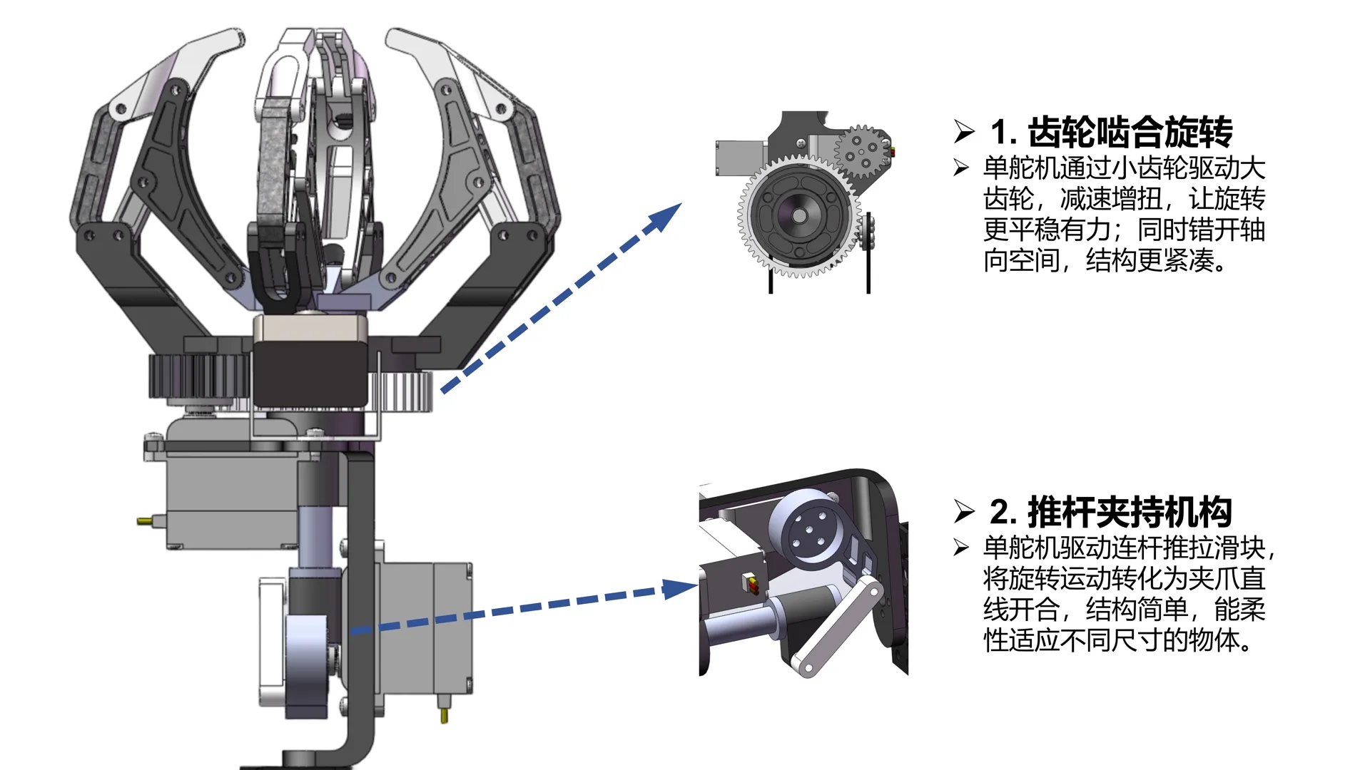 机械臂四爪机构演示图